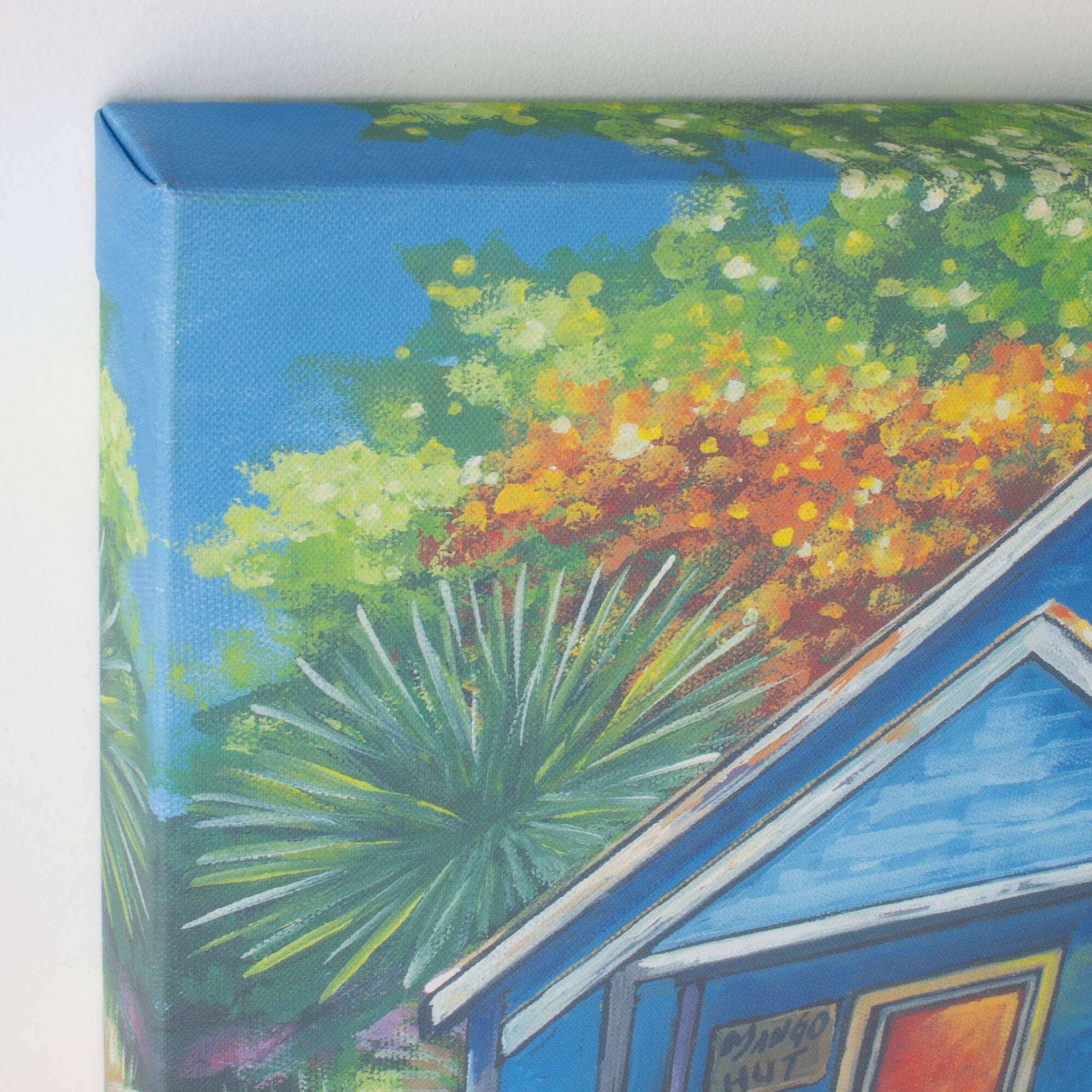 Coastal Cabins Crop Outdoor Canvas Art Print - 16"x48"